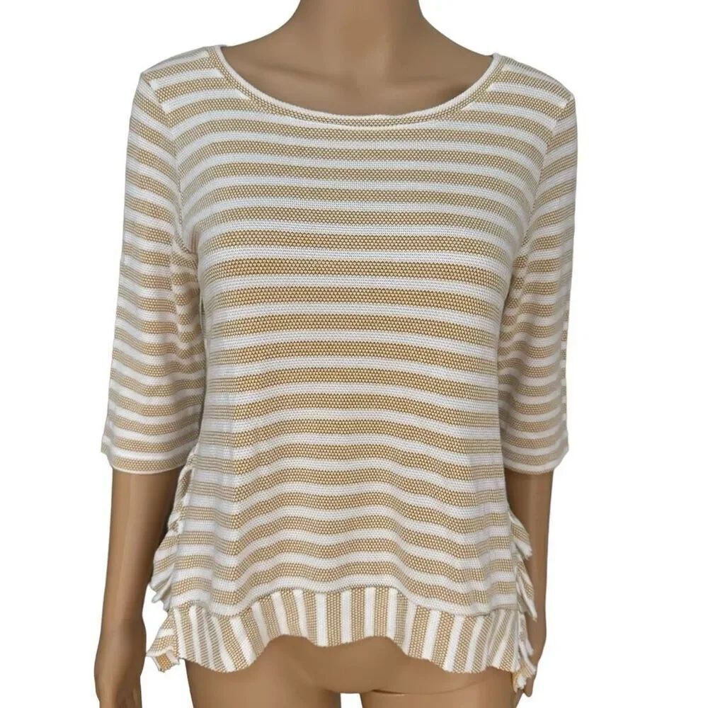Anthropologie Sunday in Brooklyn Striped Ruffle Top size XS